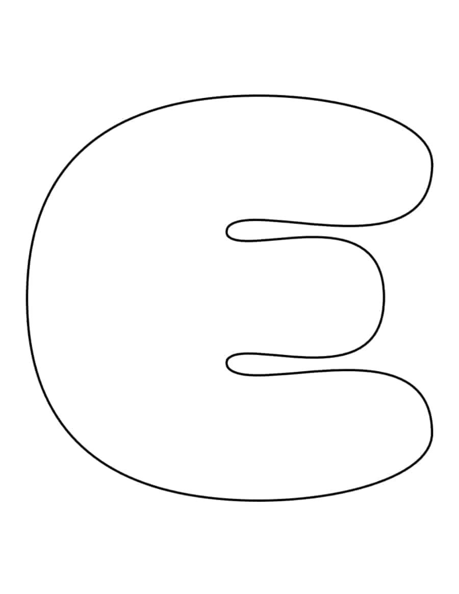 Bubble Letter E Kids Coloring Pages Pdf Free Vectors